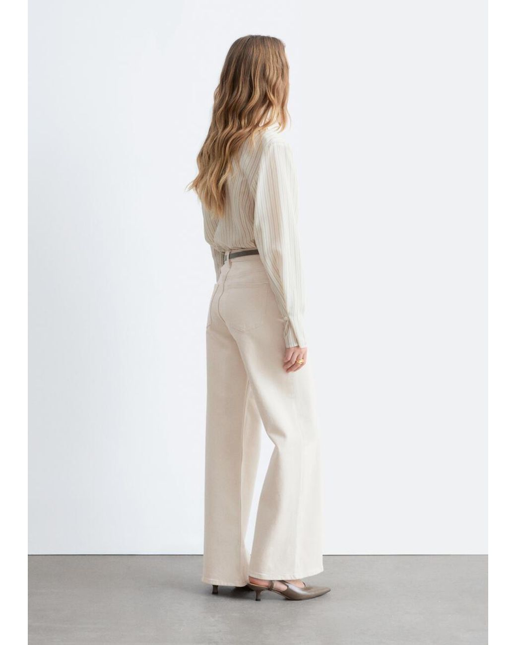 & Other Stories White Wide-Leg Jeans