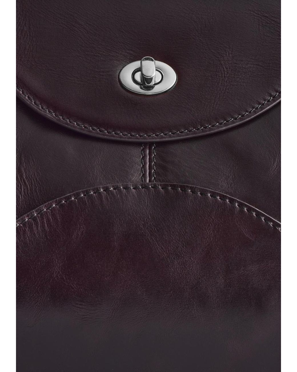 & Other Stories Gray Curved Leather Shoulder Bag