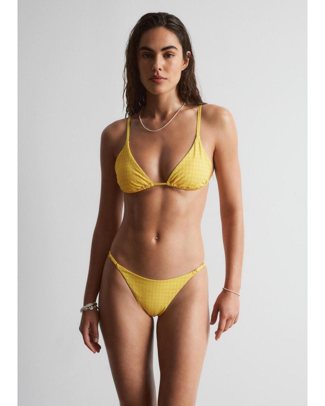 & Other Stories Natural Triangle Bikini Top