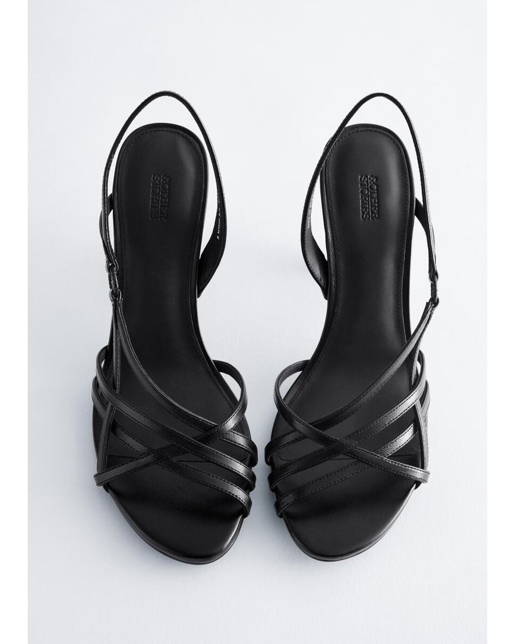 & Other Stories Blue Leather Ring Sandals