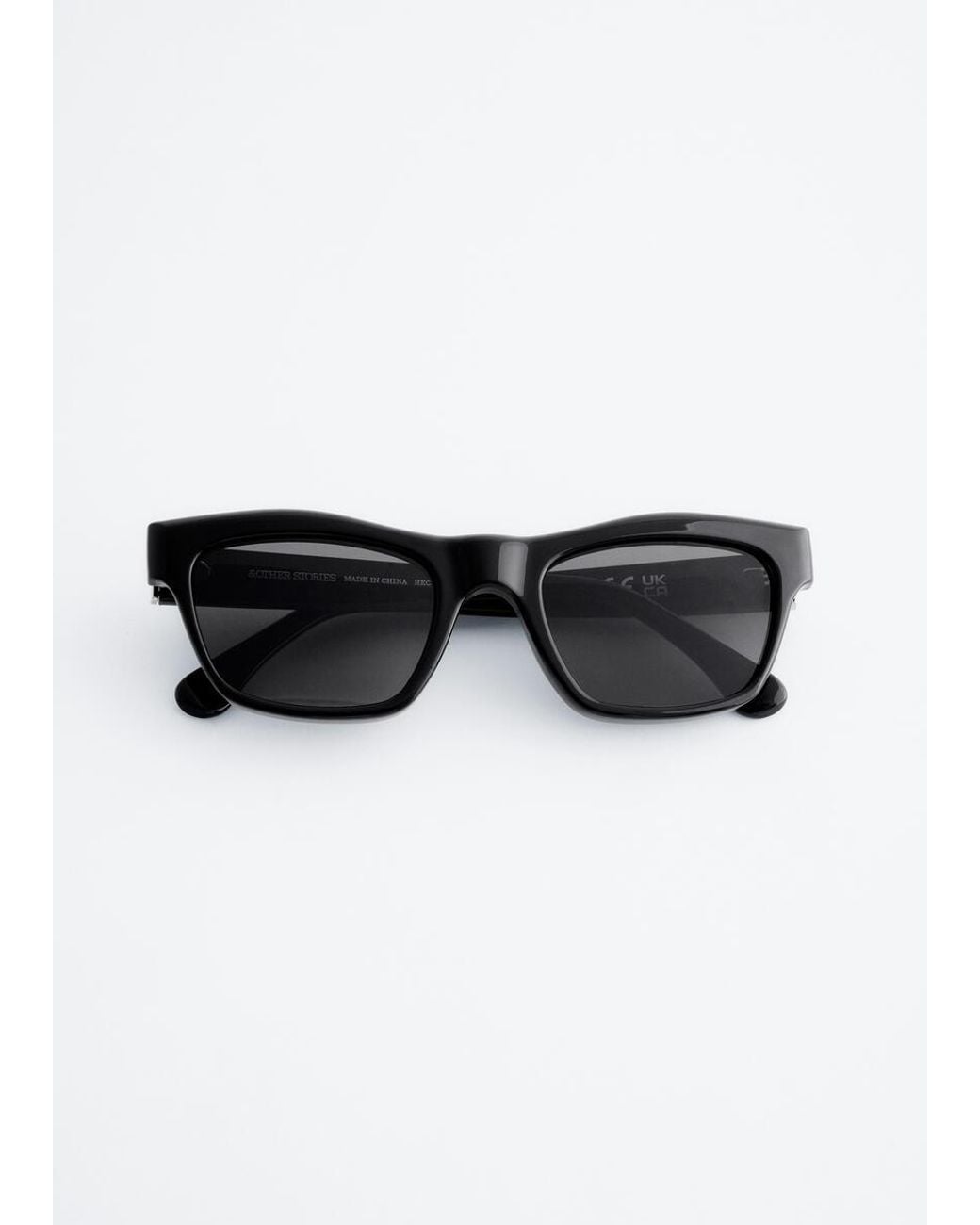 & Other Stories Black Chunky Rectangle Sunglasses