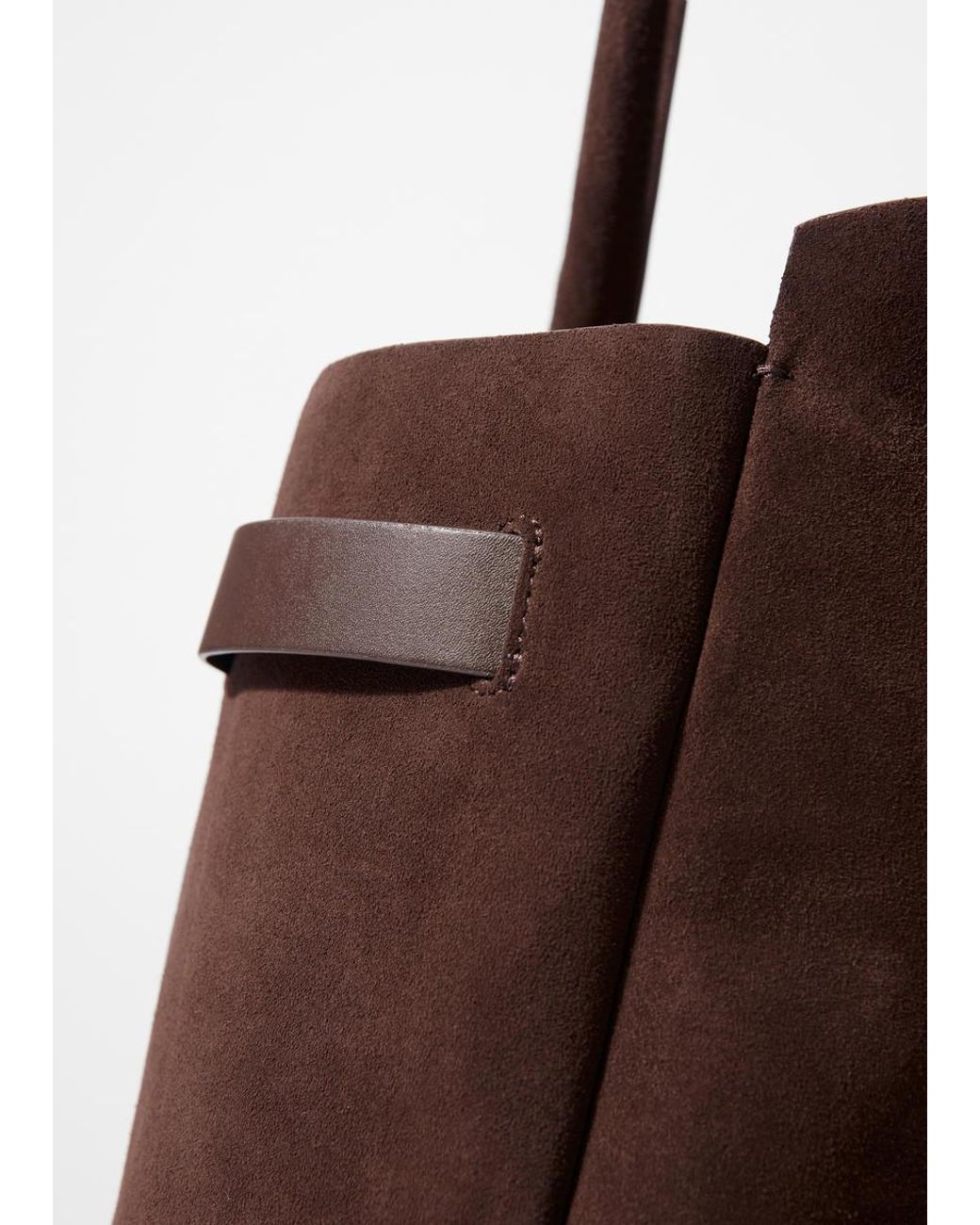 & Other Stories Brown Split Suede Tote Bag