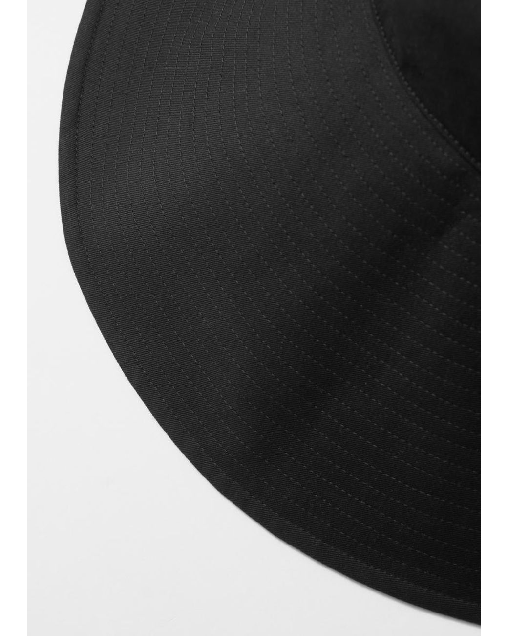 & Other Stories Black Wide-Brim Cotton Sun Hat