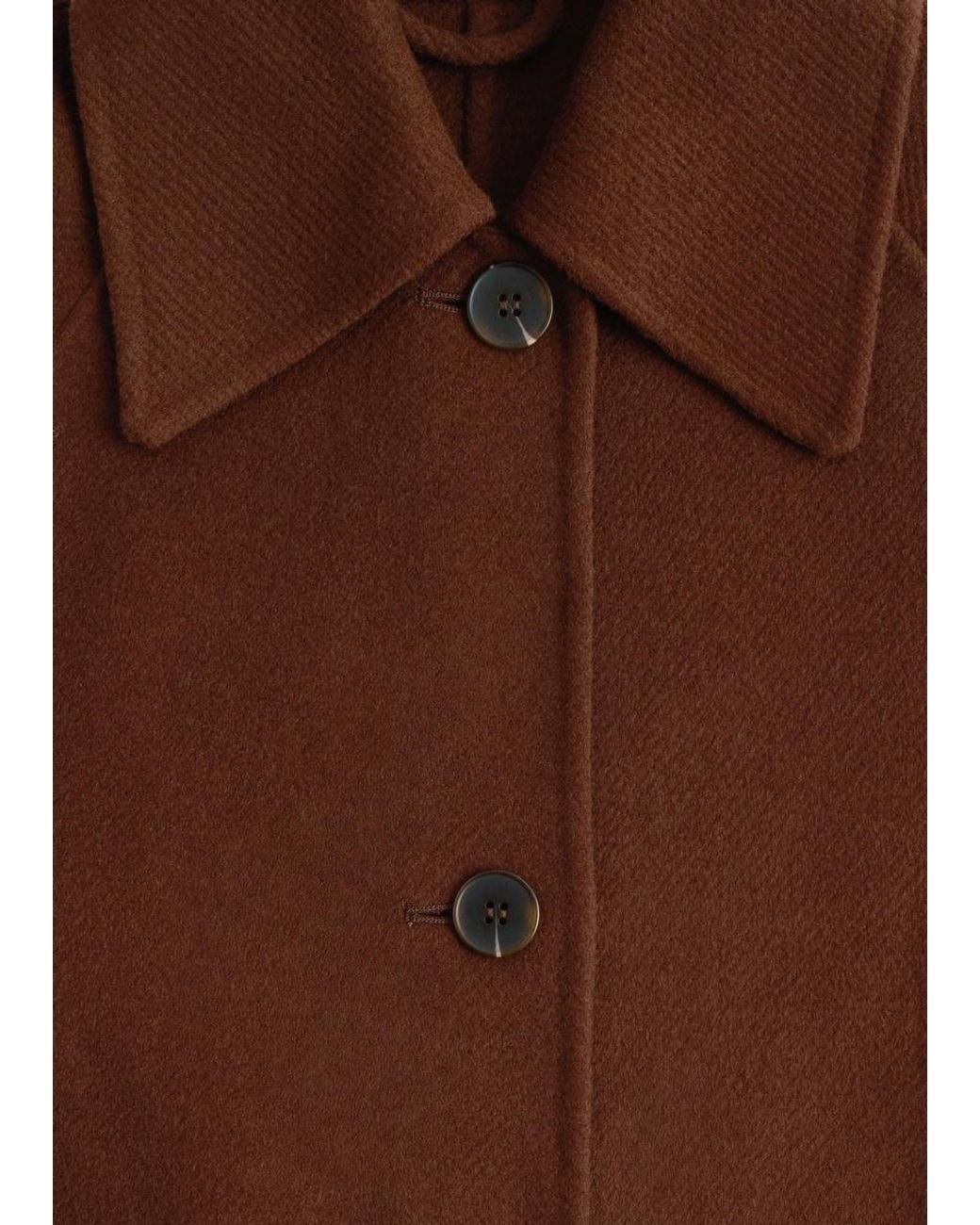 & Other Stories Brown Tie-Belt Wool Car Coat