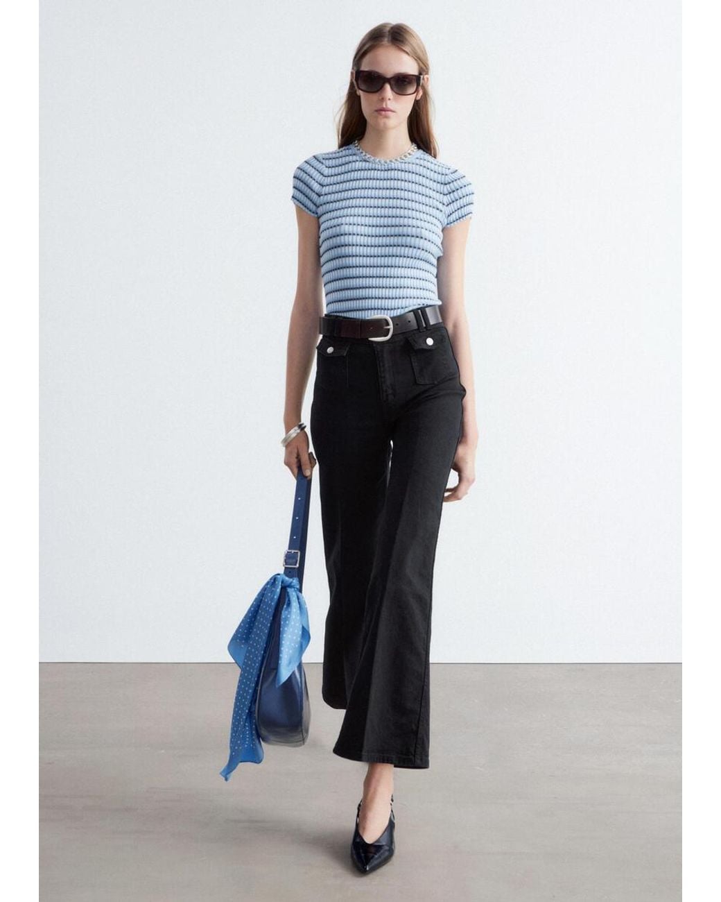 & Other Stories White Press-Crease Flared Jeans