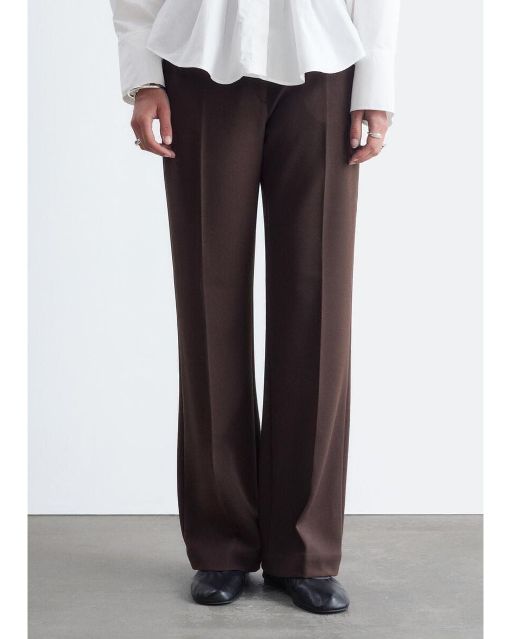 & Other Stories White Tailored Press Crease Trousers
