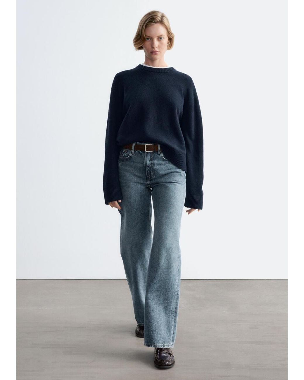 & Other Stories Blue Boxy Knit Jumper