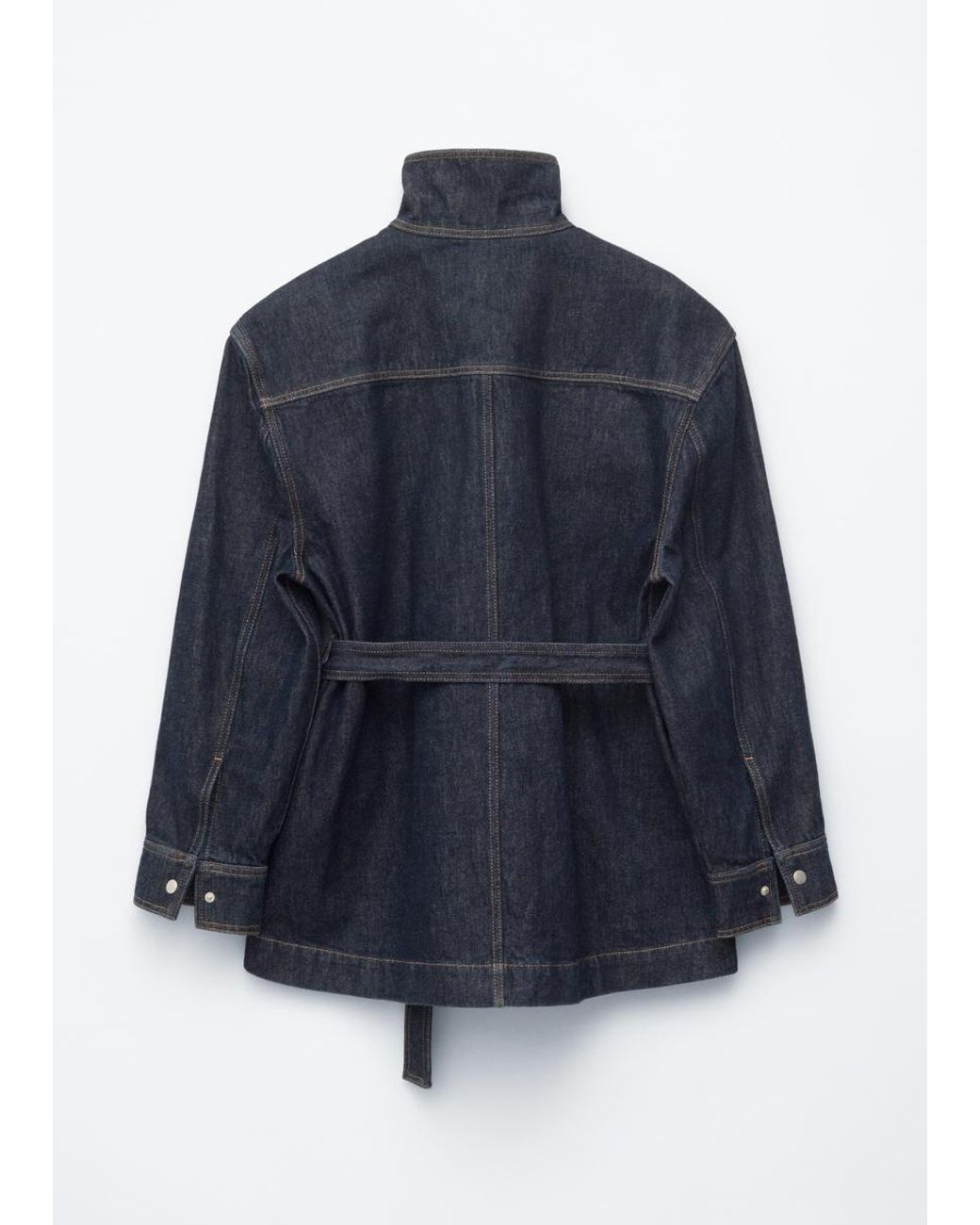 & Other Stories Blue Tie-Belt Denim Jacket