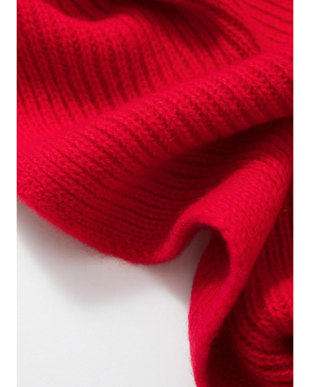 & Other Stories Red Cashmere Knit Scarf