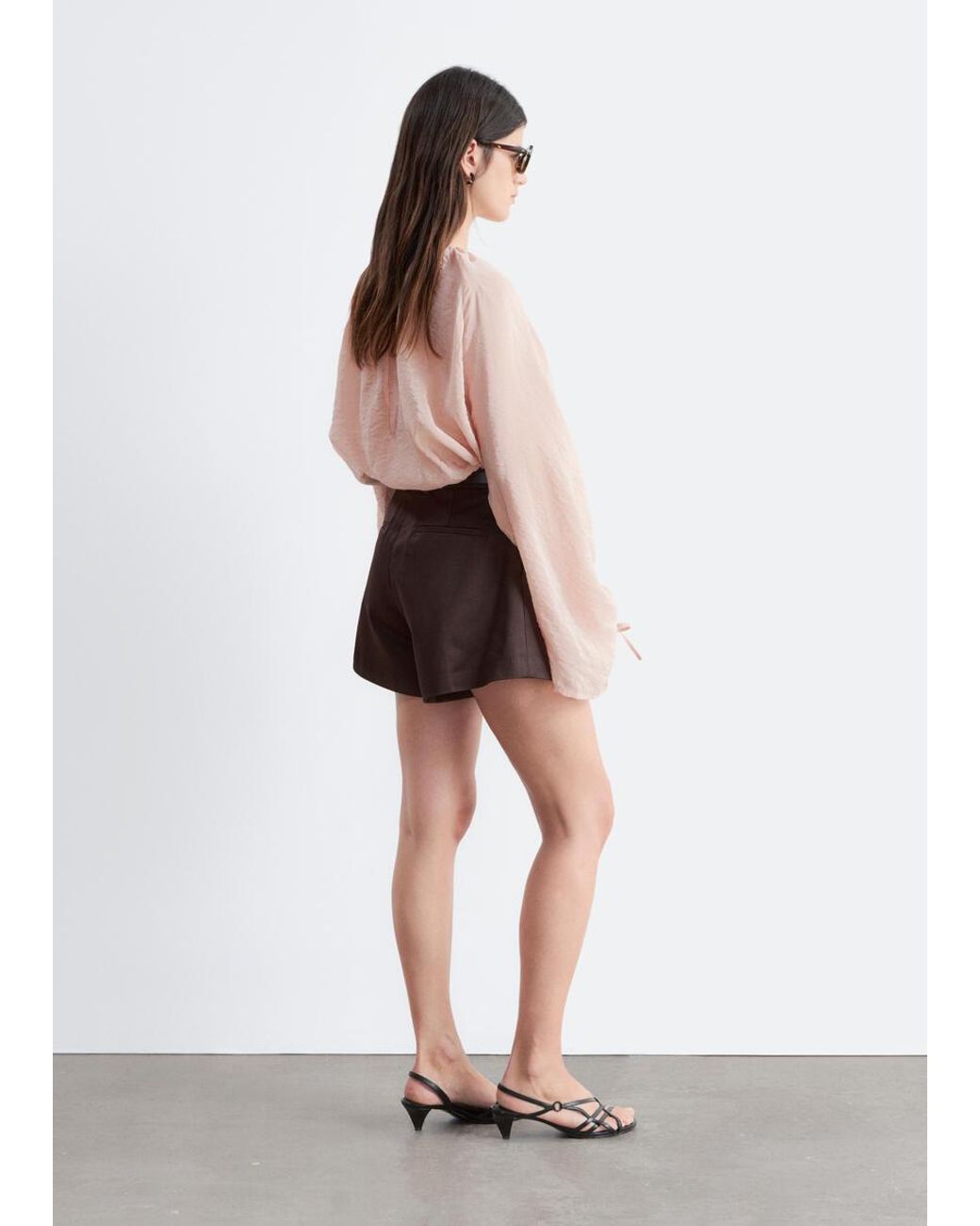 & Other Stories White A-Line Satin Shorts