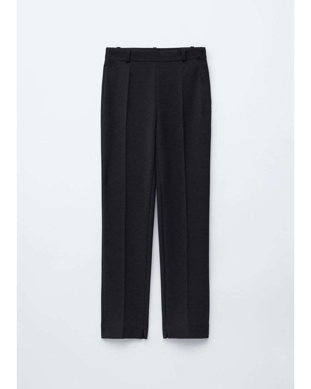 & Other Stories Black Slim-Leg Press-Crease Trousers