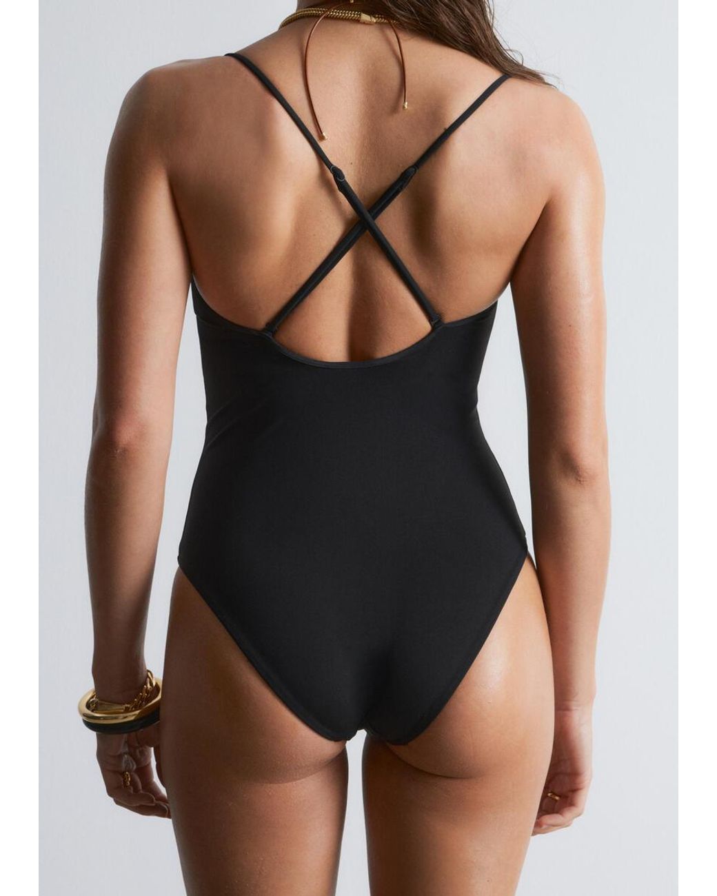 & Other Stories Black Triangle-Cut Swimsuit