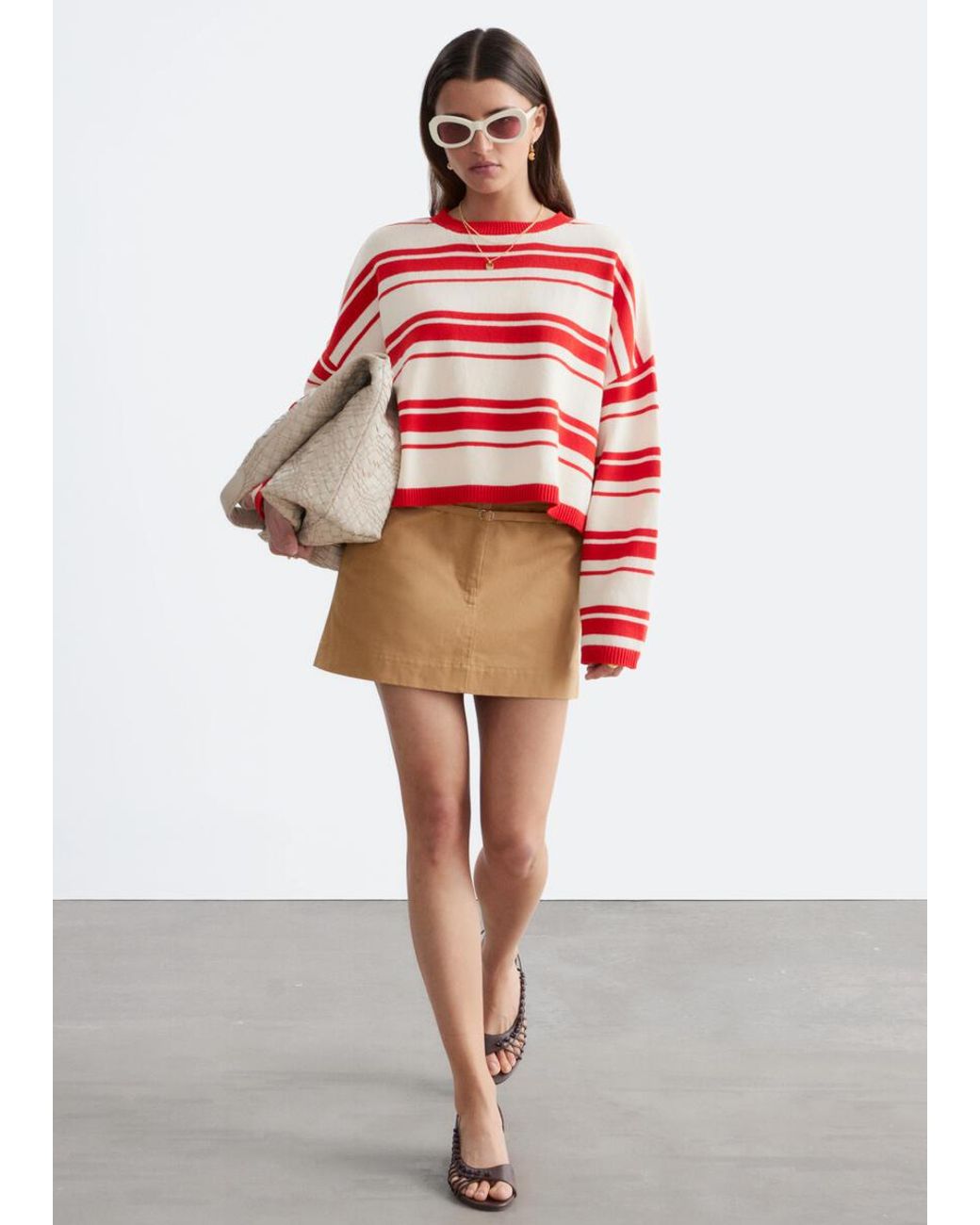 & Other Stories Red Cotton Jumper