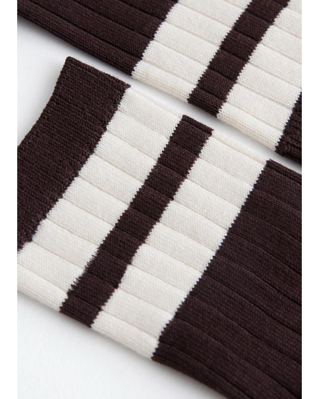 & Other Stories Brown Striped Socks