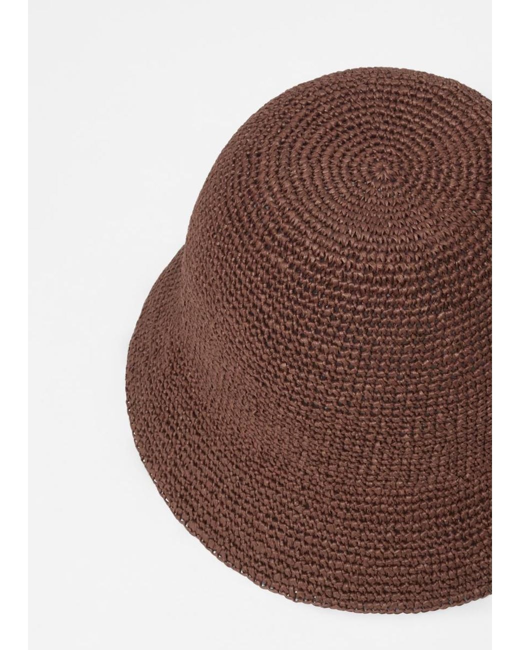 & Other Stories Brown Woven Straw Bucket Hat
