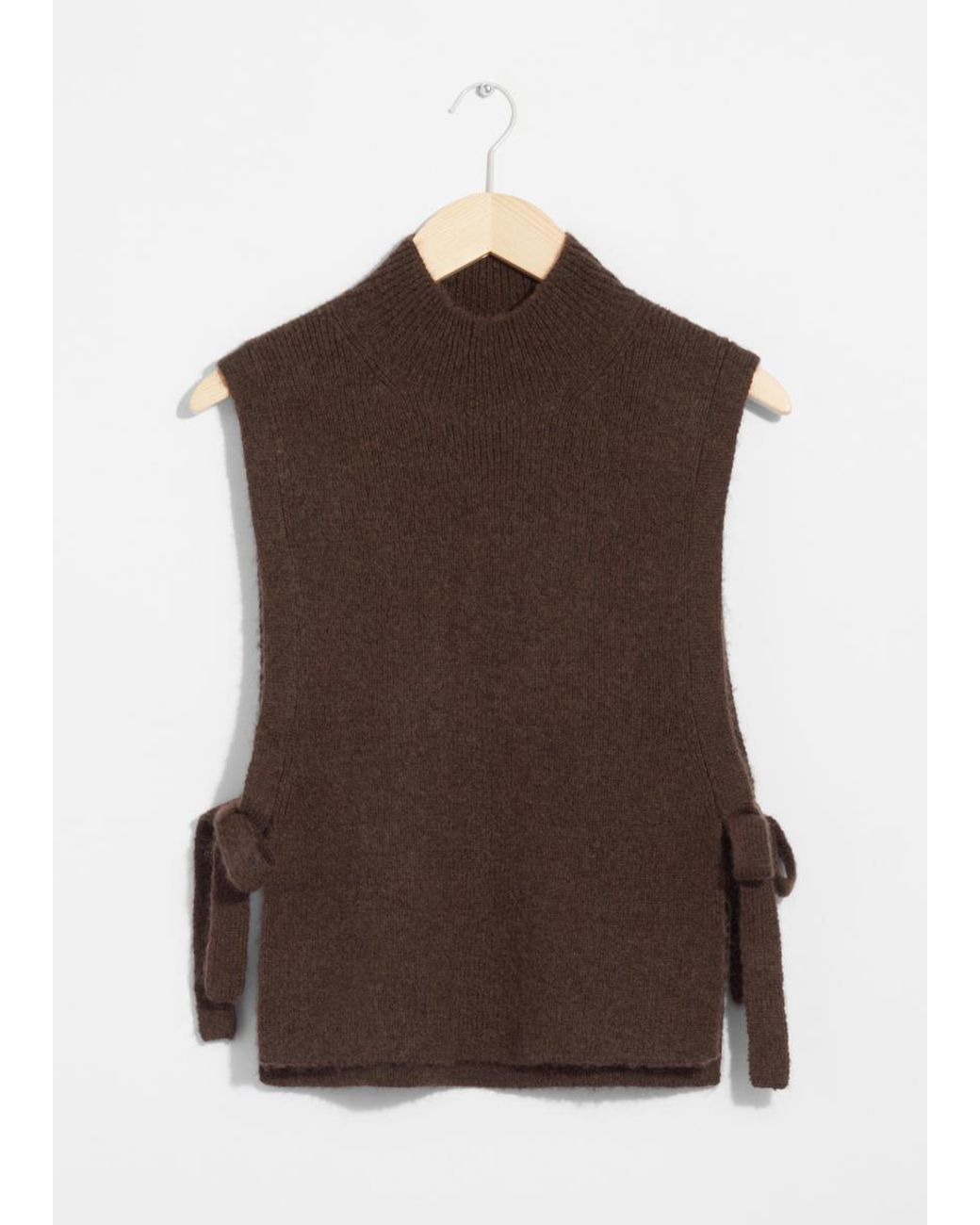 & Other Stories Brown Wool Bib Collar