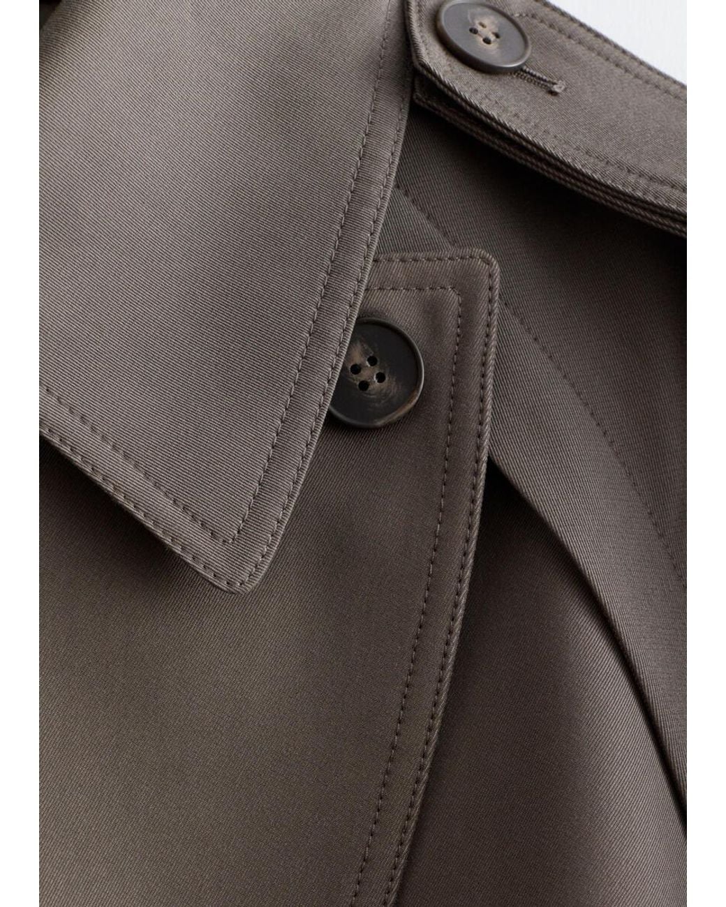 & Other Stories Gray Relaxed Trench Coat