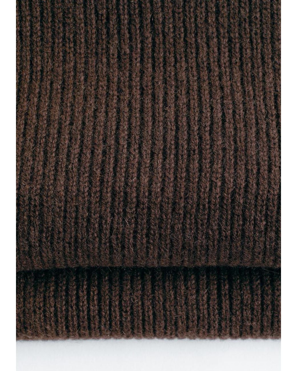 & Other Stories Brown Cashmere Knit Scarf