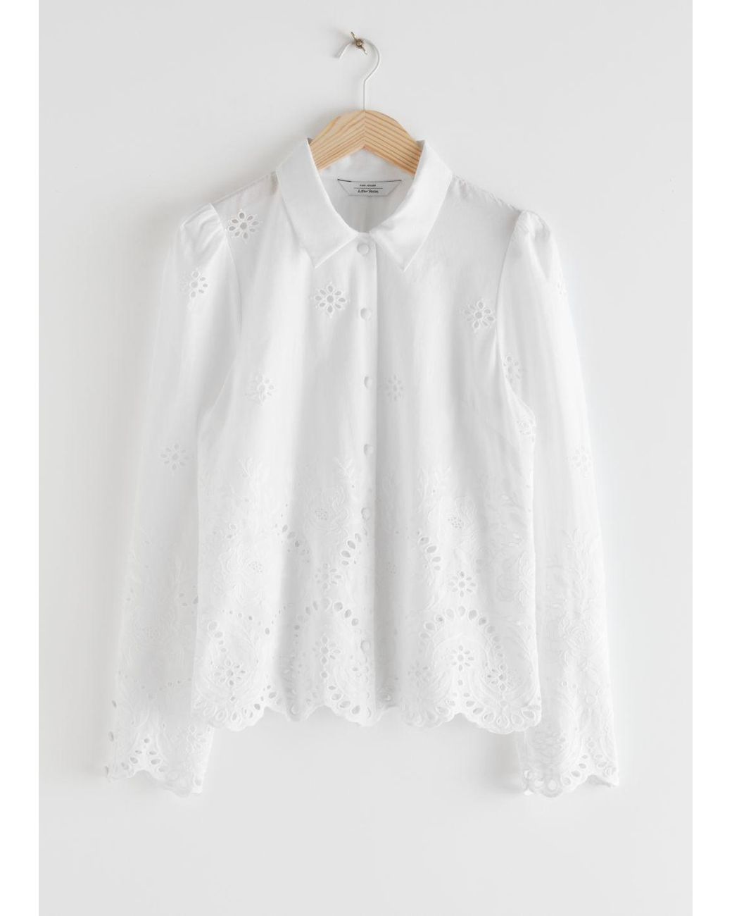 & Other Stories Broderie Anglaise Blouse in White | Lyst