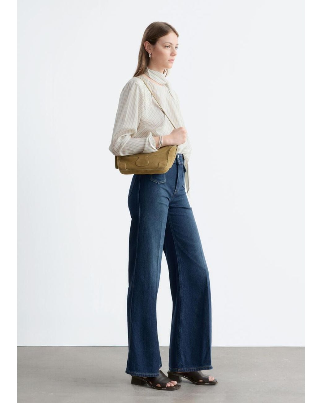 & Other Stories Blue Press-Crease Flared Jeans