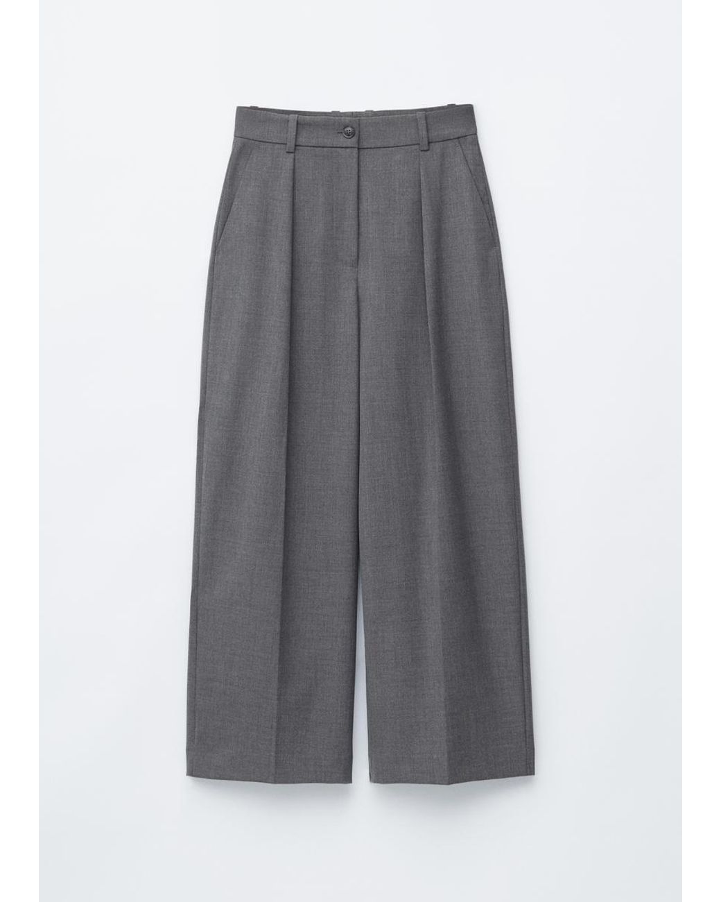 & Other Stories Gray Tailored Press-Crease Trousers