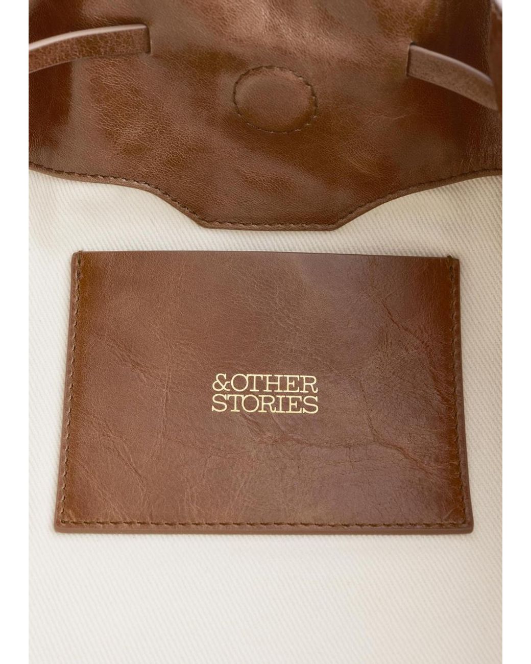 & Other Stories Brown Low-Profile Leather Shoulder Bag