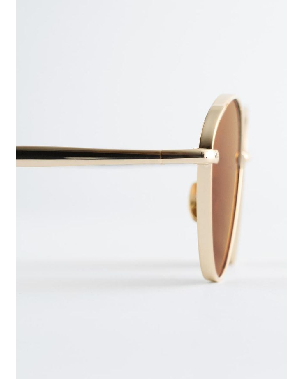 & Other Stories Brown Wire-Frame Oval Sunglasses