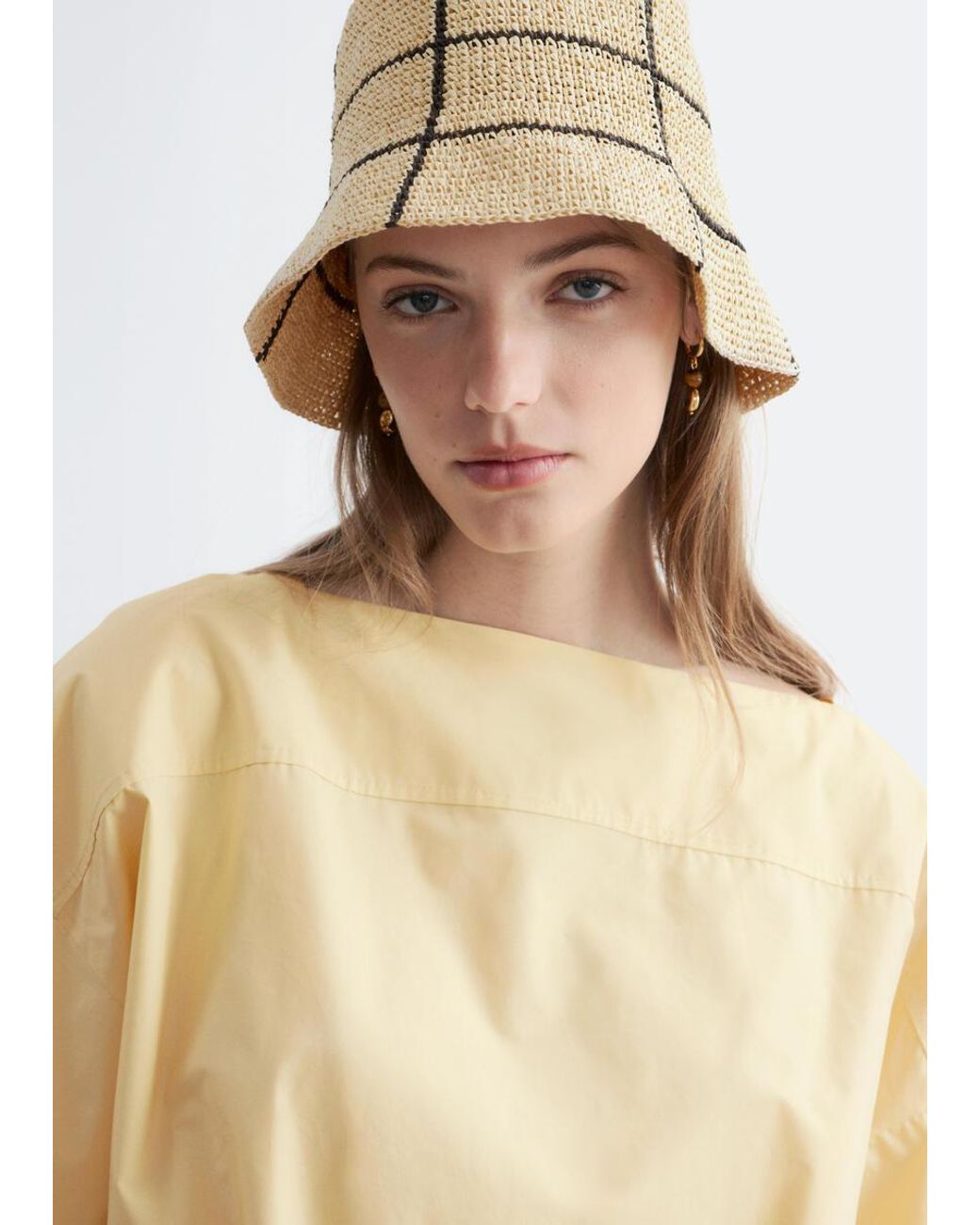 & Other Stories Green Tie-Hem Cotton Top