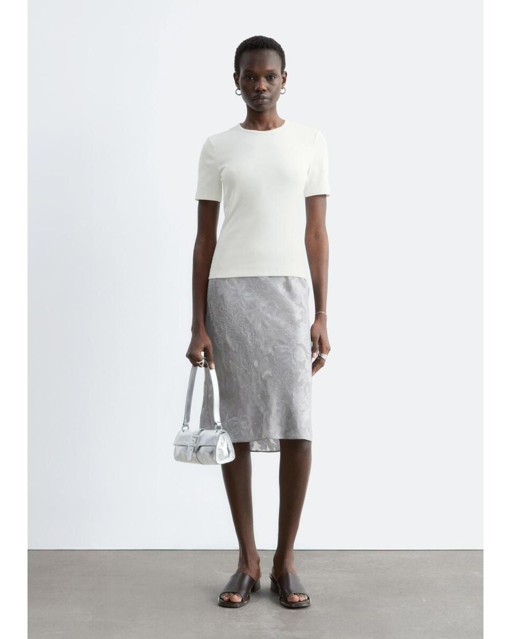 & Other Stories White Ribbed T-Shirt
