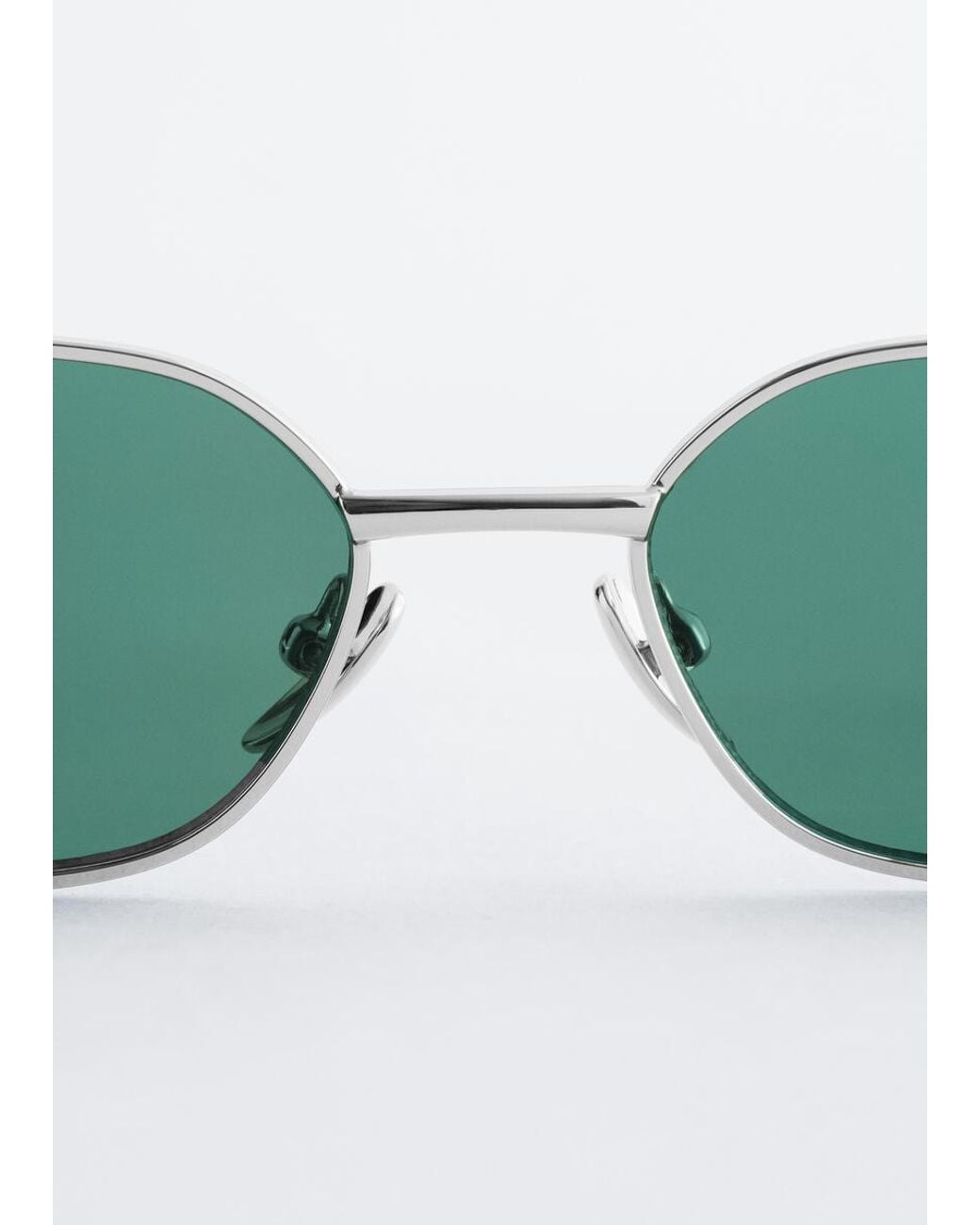 & Other Stories Green Slim Rectangular Sunglasses