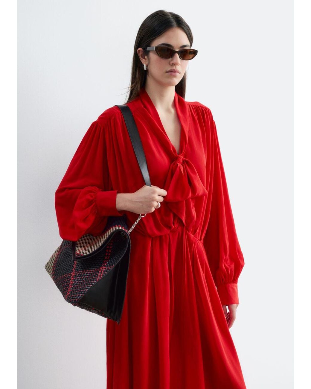 Robe Midi Avec Liens À L'Encolure & Other Stories en coloris Red