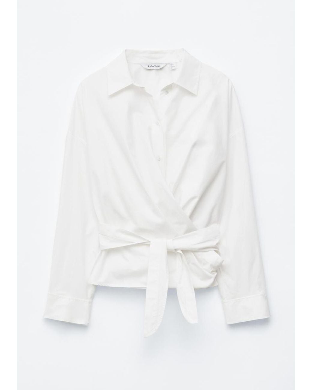 & Other Stories White Tie-Waist Cotton Shirt