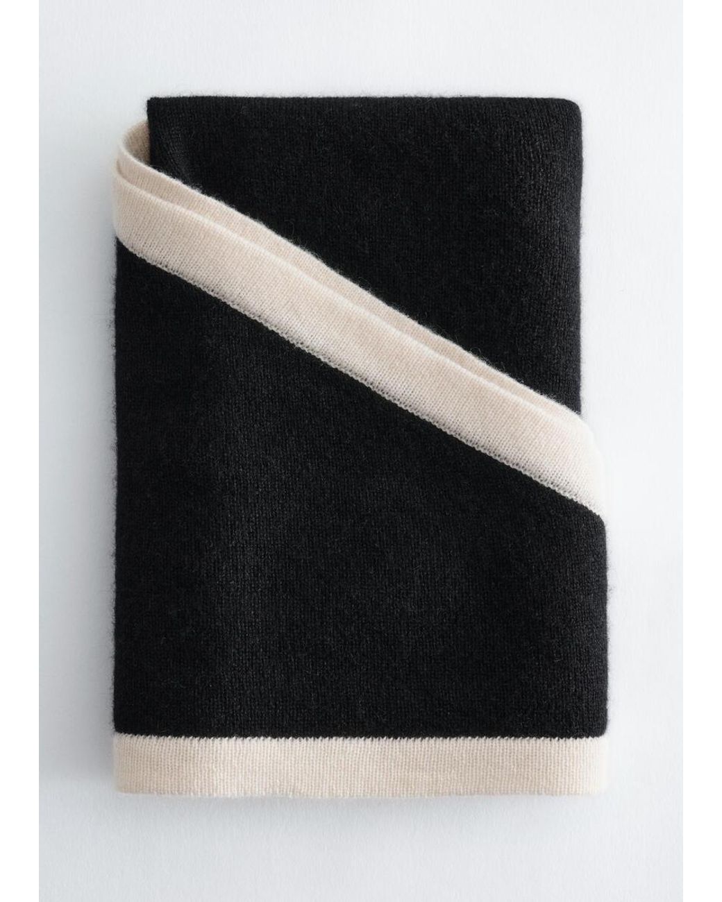 & Other Stories Black Silk-Cashmere Triangle Scarf
