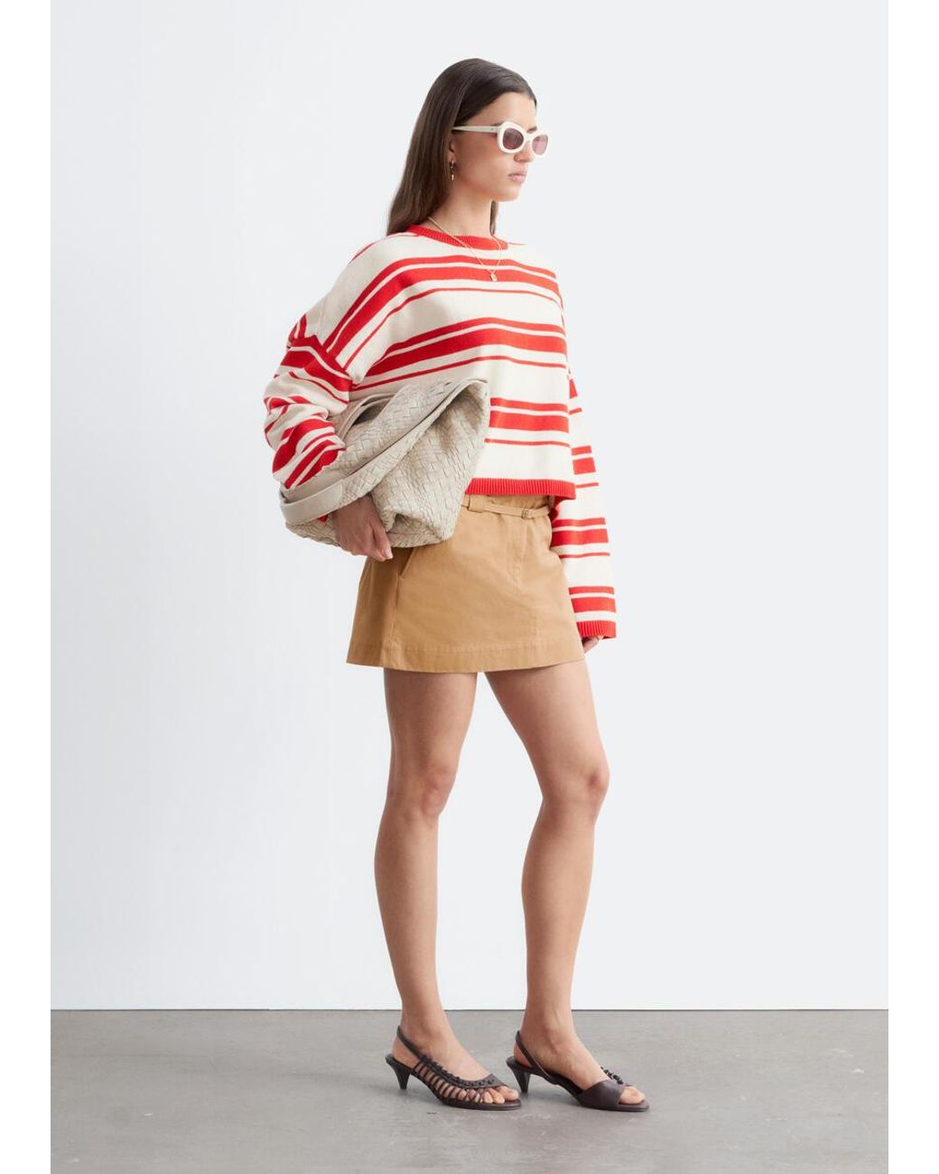 & Other Stories Red Cotton Jumper