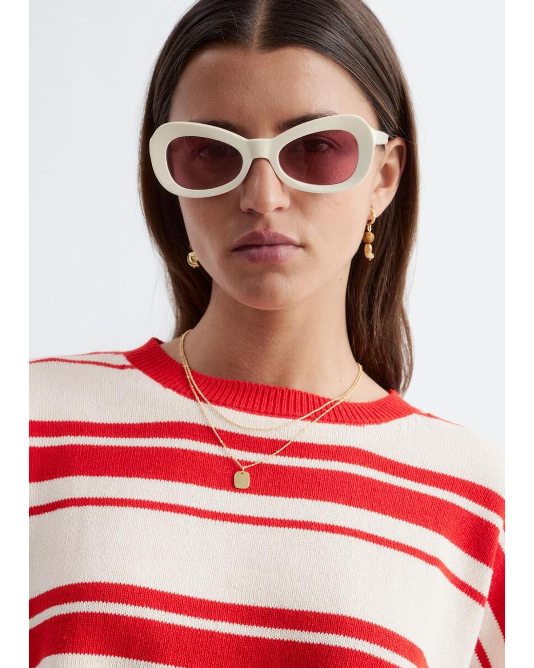 & Other Stories Red Cotton Jumper