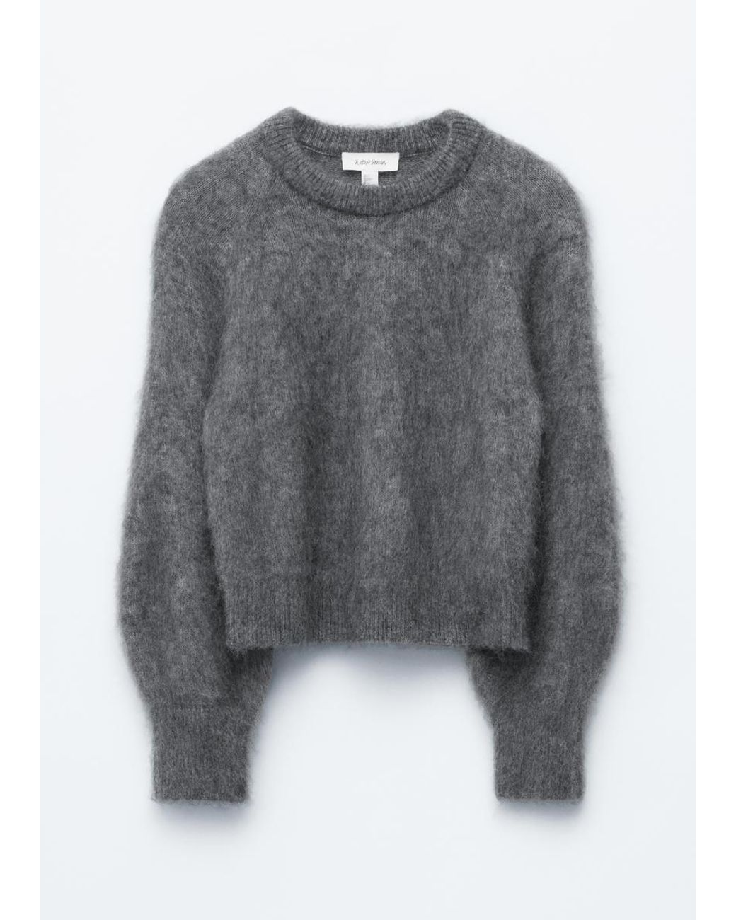 & Other Stories Gray Mohair-Blend Balloon-Sleeve Jumper