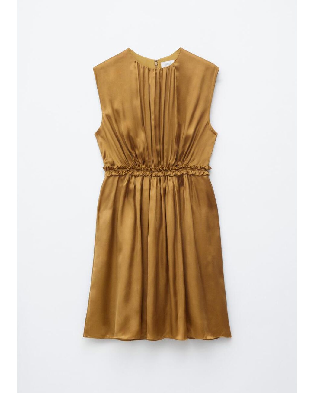 & Other Stories White Gathered Silk Mini Dress