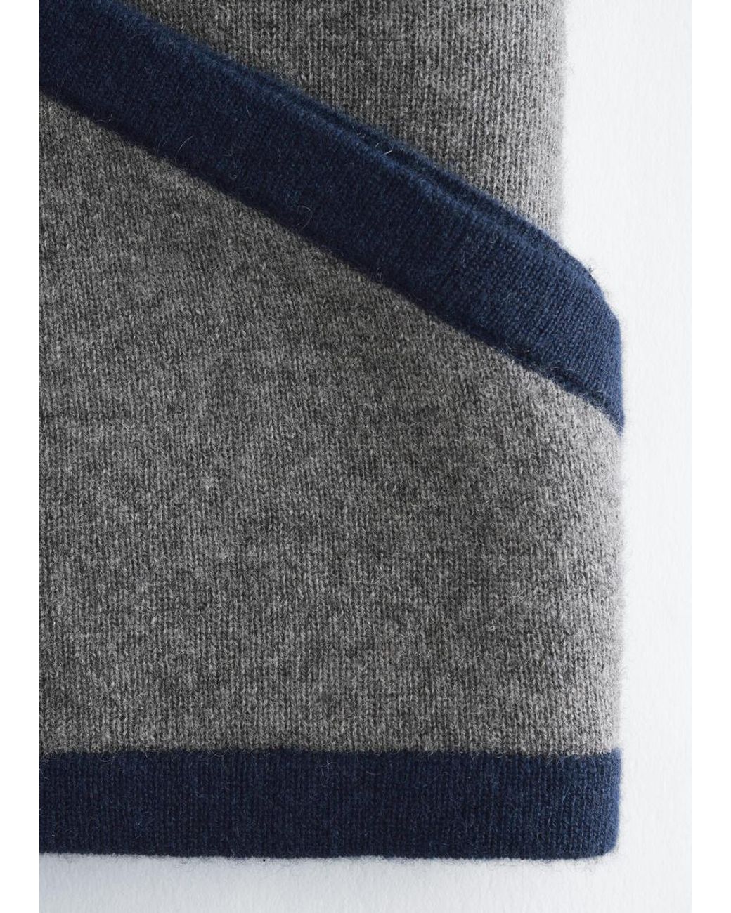 & Other Stories Gray Silk-Cashmere Triangle Scarf