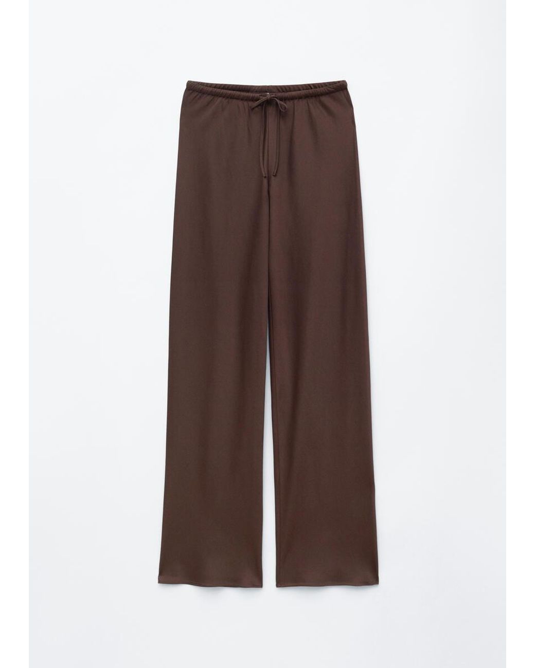 & Other Stories Brown Satin Pull-On Trousers