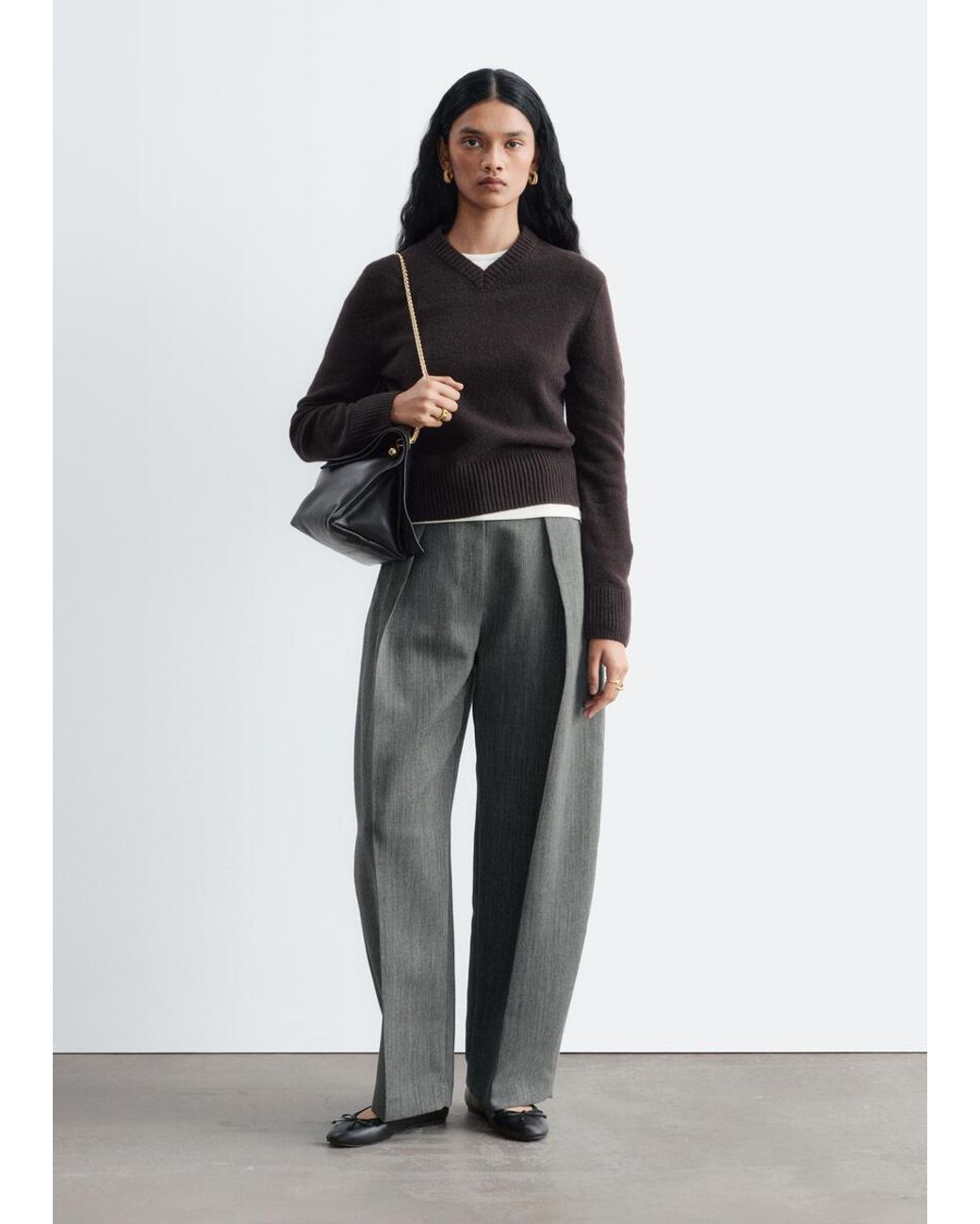 & Other Stories Blue V-Neck Jumper