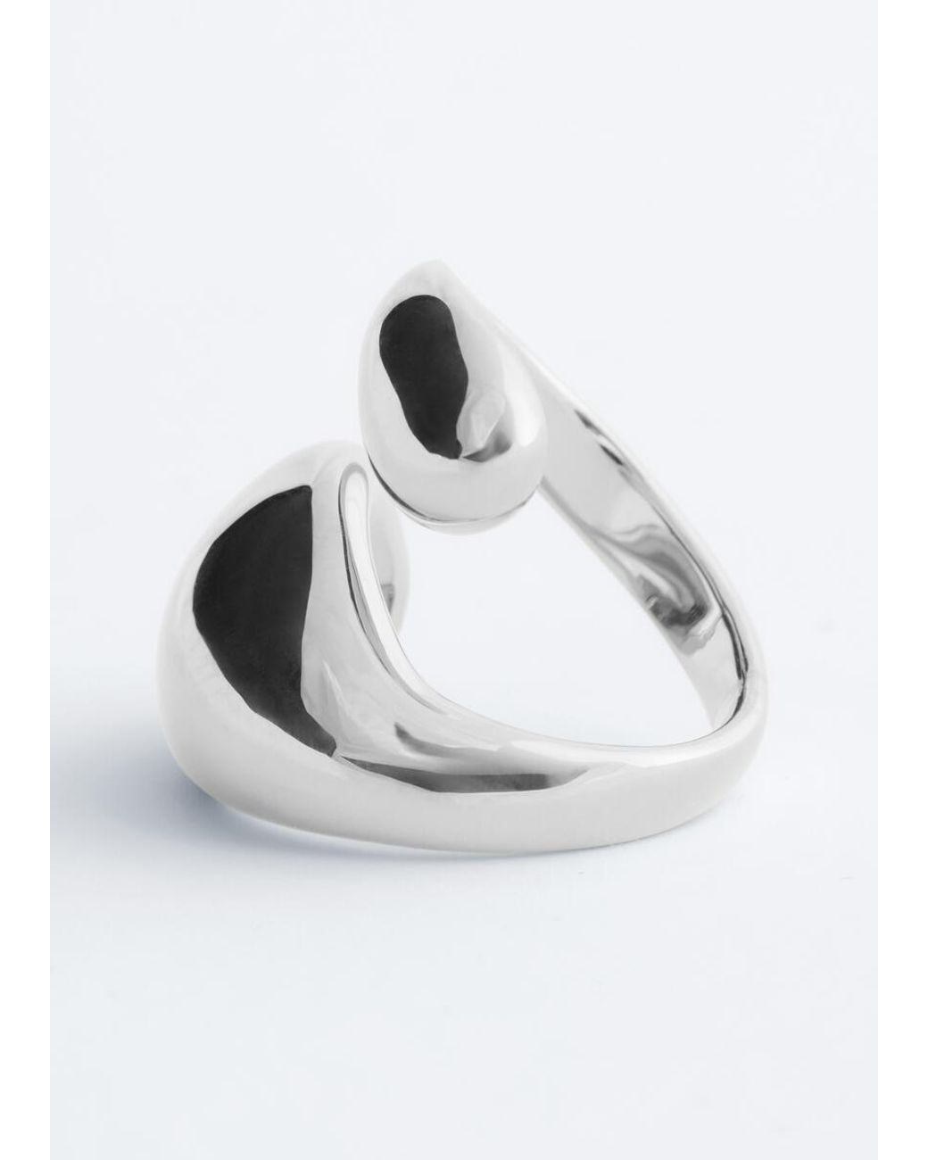 & Other Stories White Double-Twist Sculptural Ring