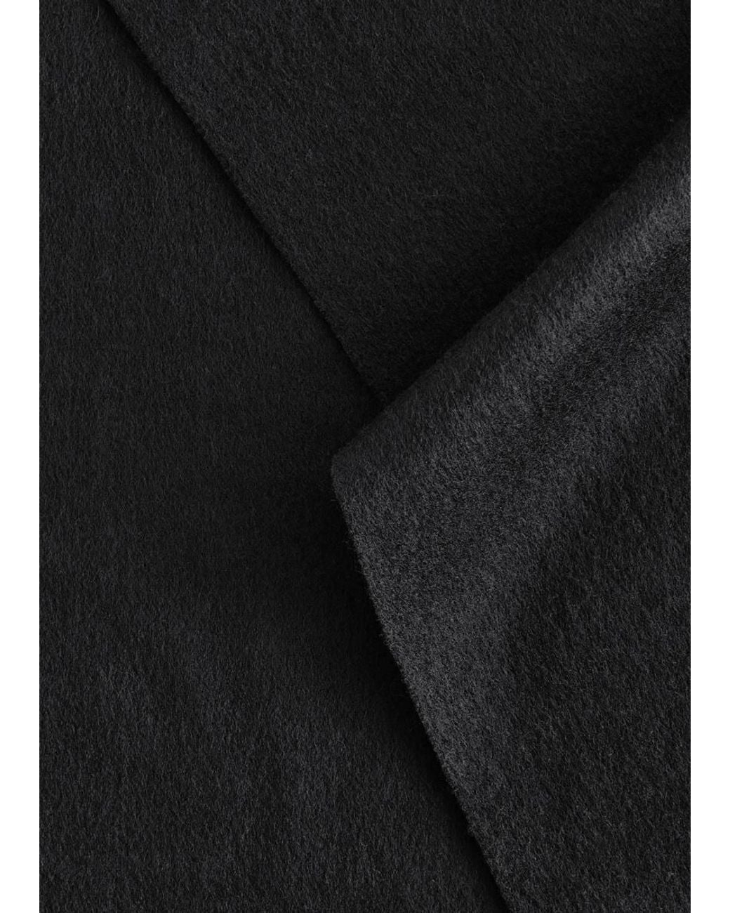 & Other Stories Black Fringed Wool Blanket Scarf