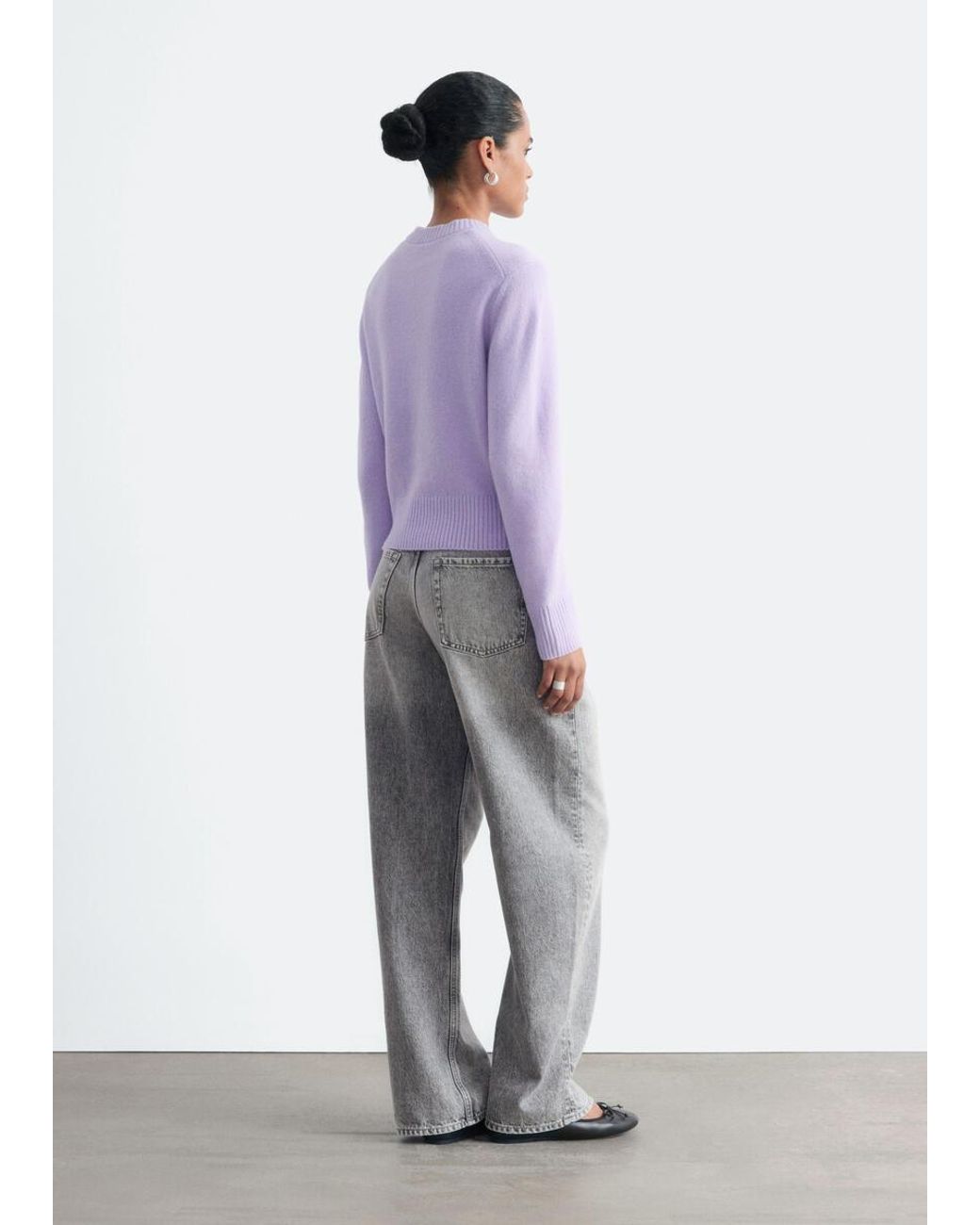 & Other Stories Gray V-Neck Jumper