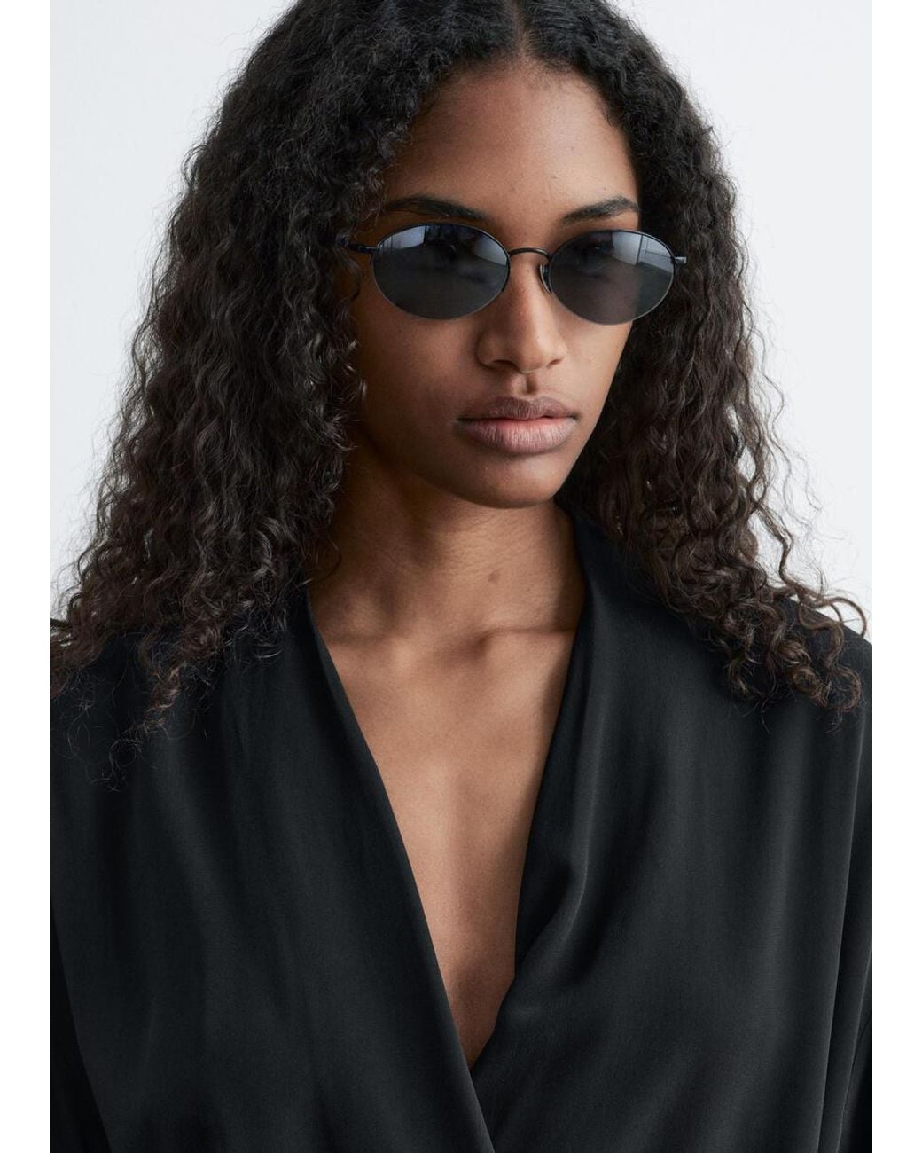 & Other Stories Brown Round Wire-Frame Sunglasses