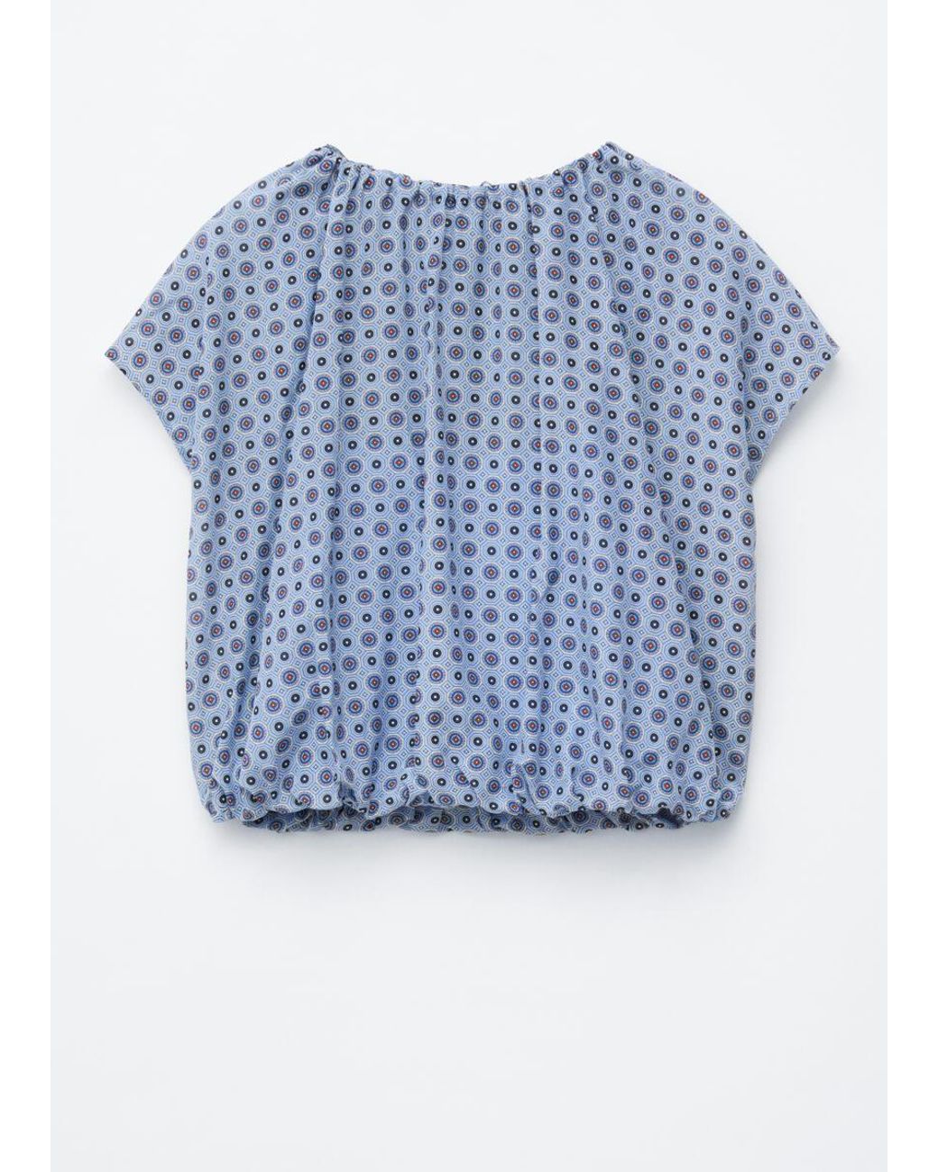 & Other Stories Blue Printed Balloon Blouse