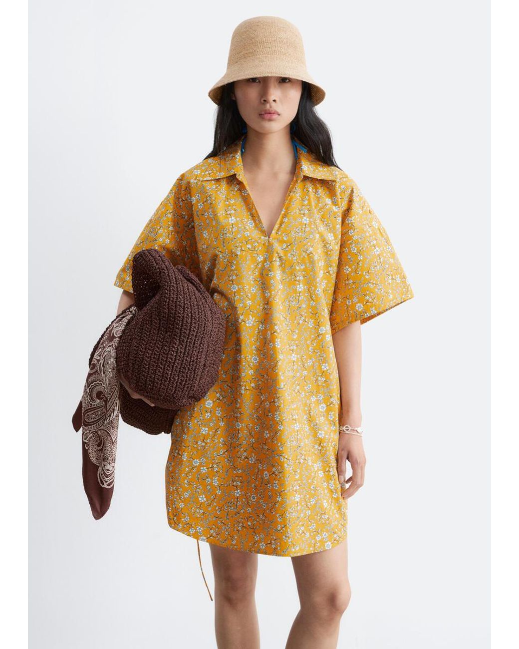 & Other Stories Natural Woven Straw Bucket Hat