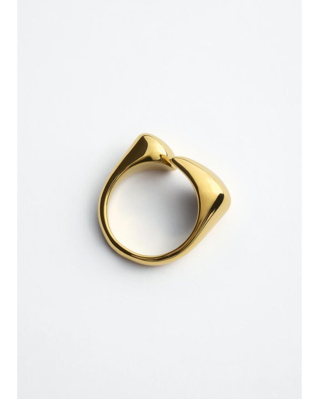 & Other Stories White Sculptural Brass Ring
