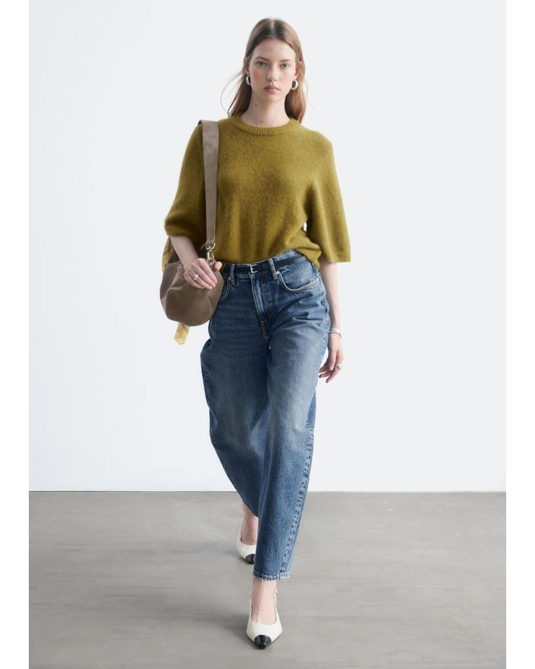 & Other Stories Blue Alpaca-Blend Knitted T-Shirt