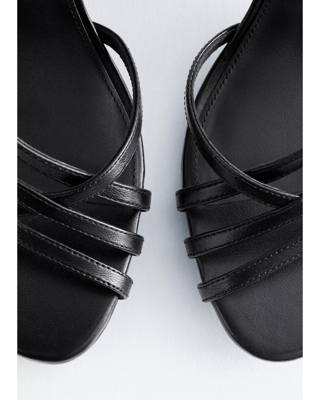& Other Stories Blue Leather Ring Sandals