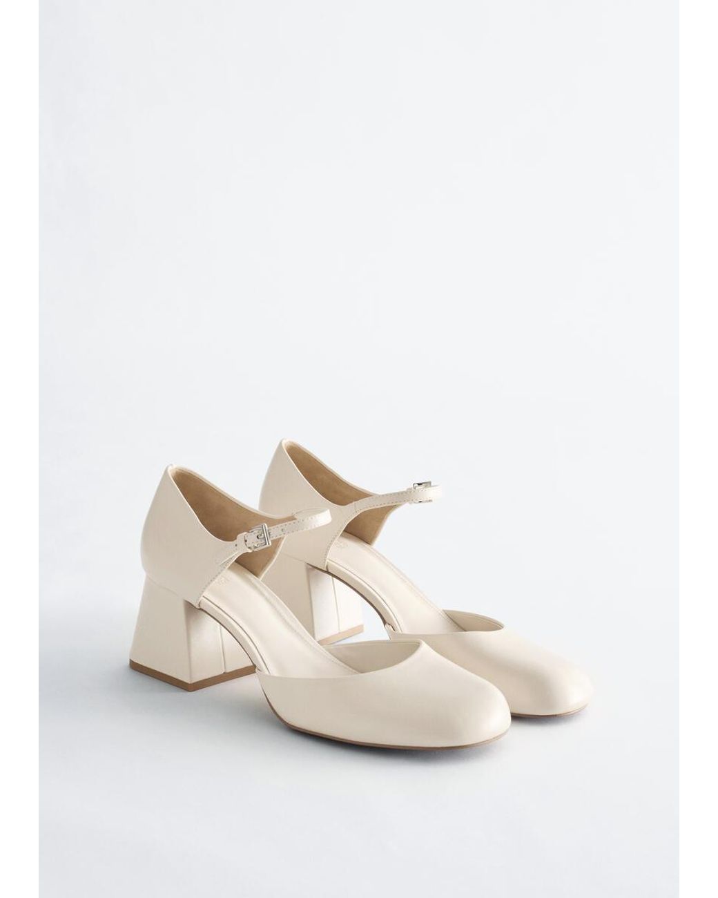 & Other Stories Black Block Heel Leather Pump